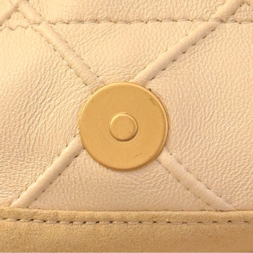 TORY BURCH FLEMING SOFT CREAM HOBO QUILTED SHOULDER HANDBAG Like New!